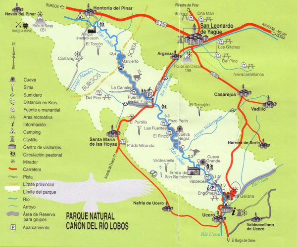 plano de situación, cañon del río lobos