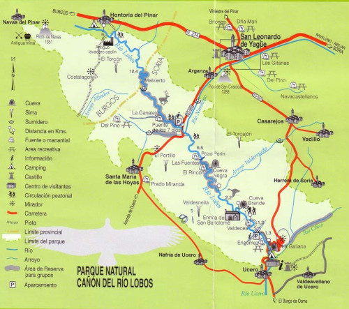 plano de situación, cañon del río lobos