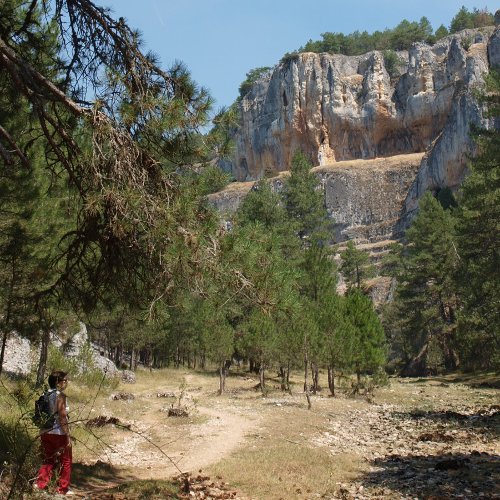 walking in the rio lobos canyon